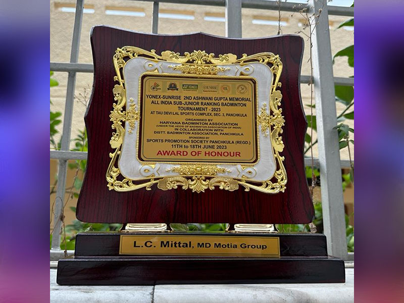 Award of Honour by Haryana Badminton Organization
